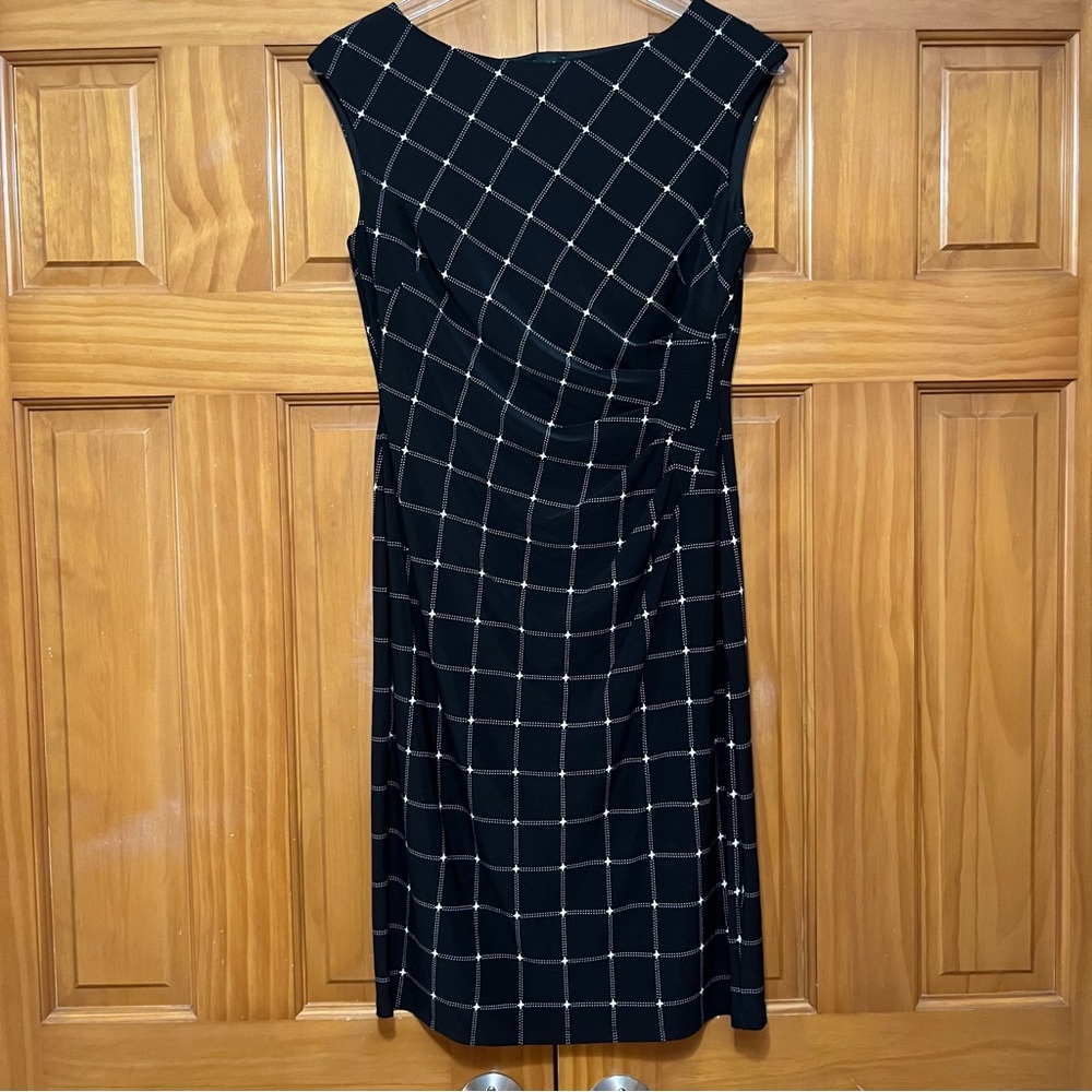 Lauren Ralph Lauren Black Window Pane Plaid Dress Size 6 NWT